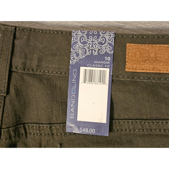 NWT $48 Bandolino MANDIE Womens Size 10 Classic Fit Straight Leg Jeans Dk Green - Picture 7 of 7
